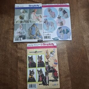Dog And Cat Vest Coat Accessories Sewing Patterns Simplicity Lot Of 3